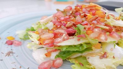 Ensalada de otoo del chef Sergio Fernndez  con granada y castaa!